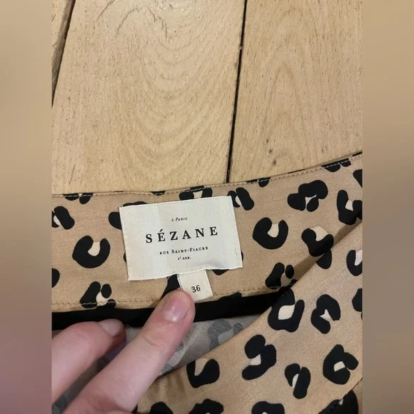 Sezane Sandy skirt in leopard print size 36 - Picture 3 of 4